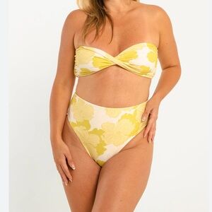 NEW Citrine X Free people GiGi bottom large Lime Floral bikini size M